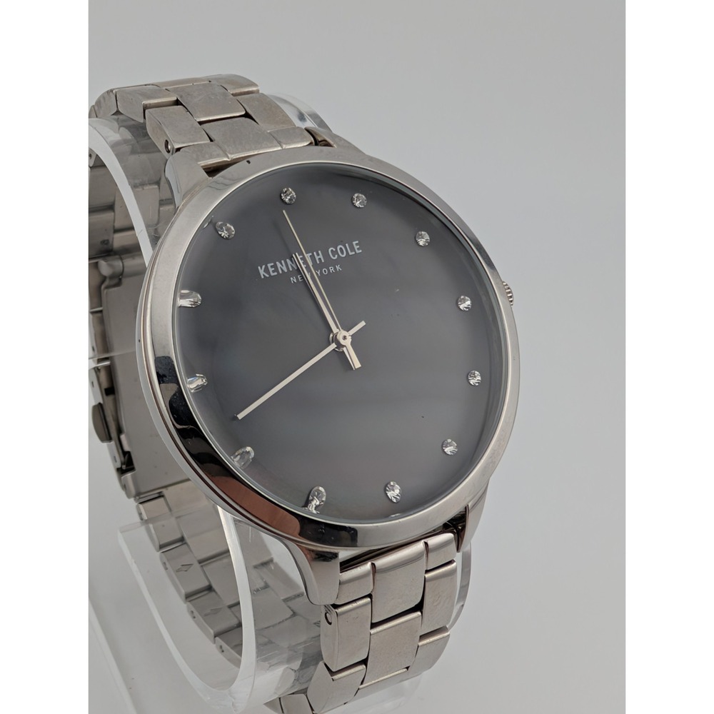 Kenneth Cole New York Watch Women 38mm Case 7.75" Silver Band- New Battery